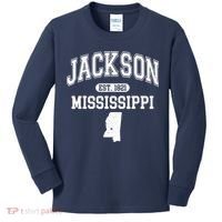 Jackson Mississippi Est 1821 Varsity Kids Long Sleeve Shirt thumb 0