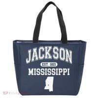 Jackson Mississippi Est 1821 Varsity Tote Bag thumb 0