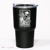 Just Married Est 2024 Halloween Skeleton Couples Tumbler thumb 0