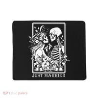 Just Married Est 2024 Halloween Skeleton Couples Mousepad thumb 0