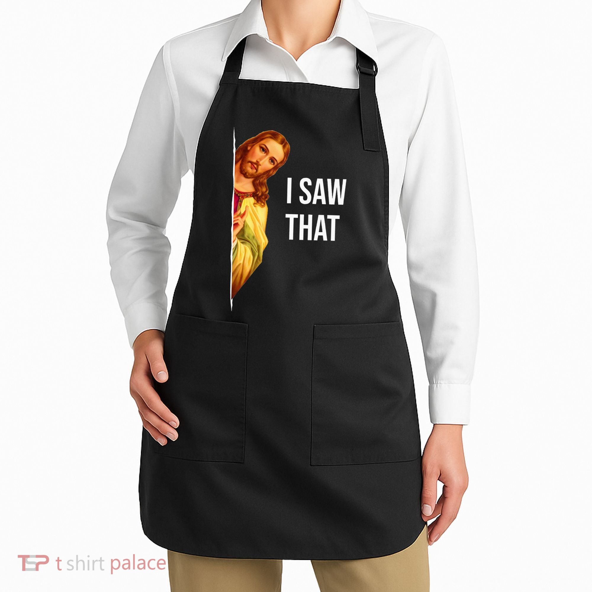 Jesus Meme I Saw That Christian God Funny Quote Apron