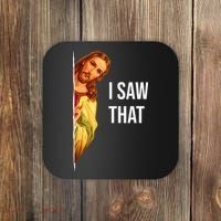 Jesus Meme I Saw That Christian God Funny Quote Coaster thumb 0