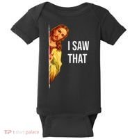 Jesus Meme I Saw That Christian God Funny Quote Baby Bodysuit thumb 0