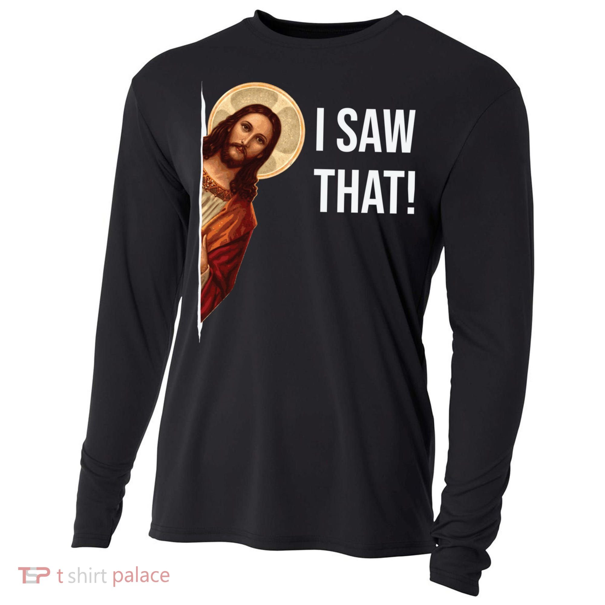 Jesus Meme I Saw That Cooling Performance Long Sleeve Crew