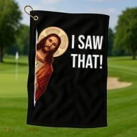 Jesus Meme I Saw That Golf Towel thumb 1