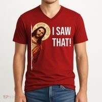 Jesus Meme I Saw That V-Neck T-Shirt thumb 2