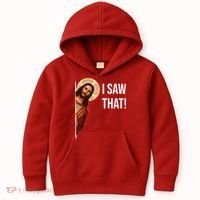 Jesus Meme I Saw That Kids Hoodie thumb 0