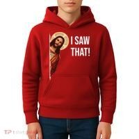 Jesus Meme I Saw That Kids Hoodie thumb 4