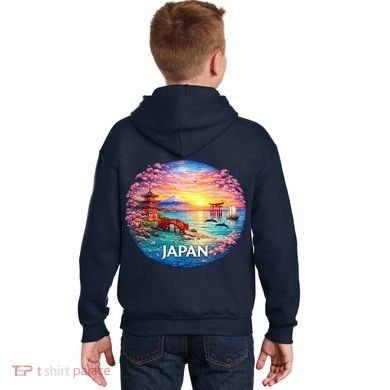 Japan Mosaic Kids Hoodie back