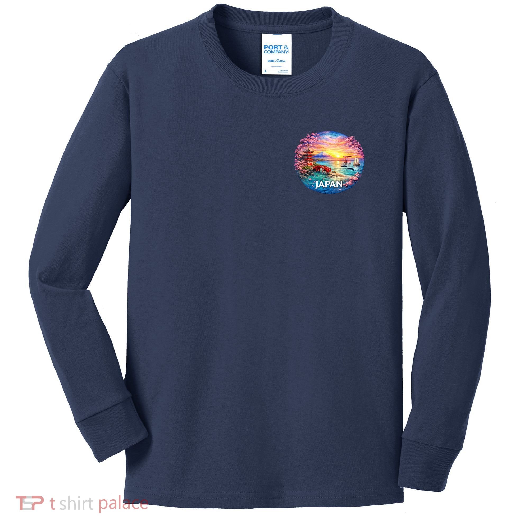 Japan Mosaic Kids Long Sleeve Shirt