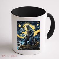 Japanese Monster Kaiju In Van Gogh Starry Night Coffee Mug thumb 1