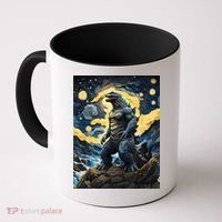 Japanese Monster Kaiju In Van Gogh Starry Night Coffee Mug thumb 0