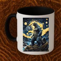 Japanese Monster Kaiju In Van Gogh Starry Night Coffee Mug thumb 2