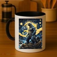 Japanese Monster Kaiju In Van Gogh Starry Night Coffee Mug thumb 4