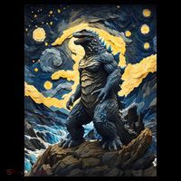 Japanese Monster Kaiju In Van Gogh Starry Night Coffee Mug thumb 5