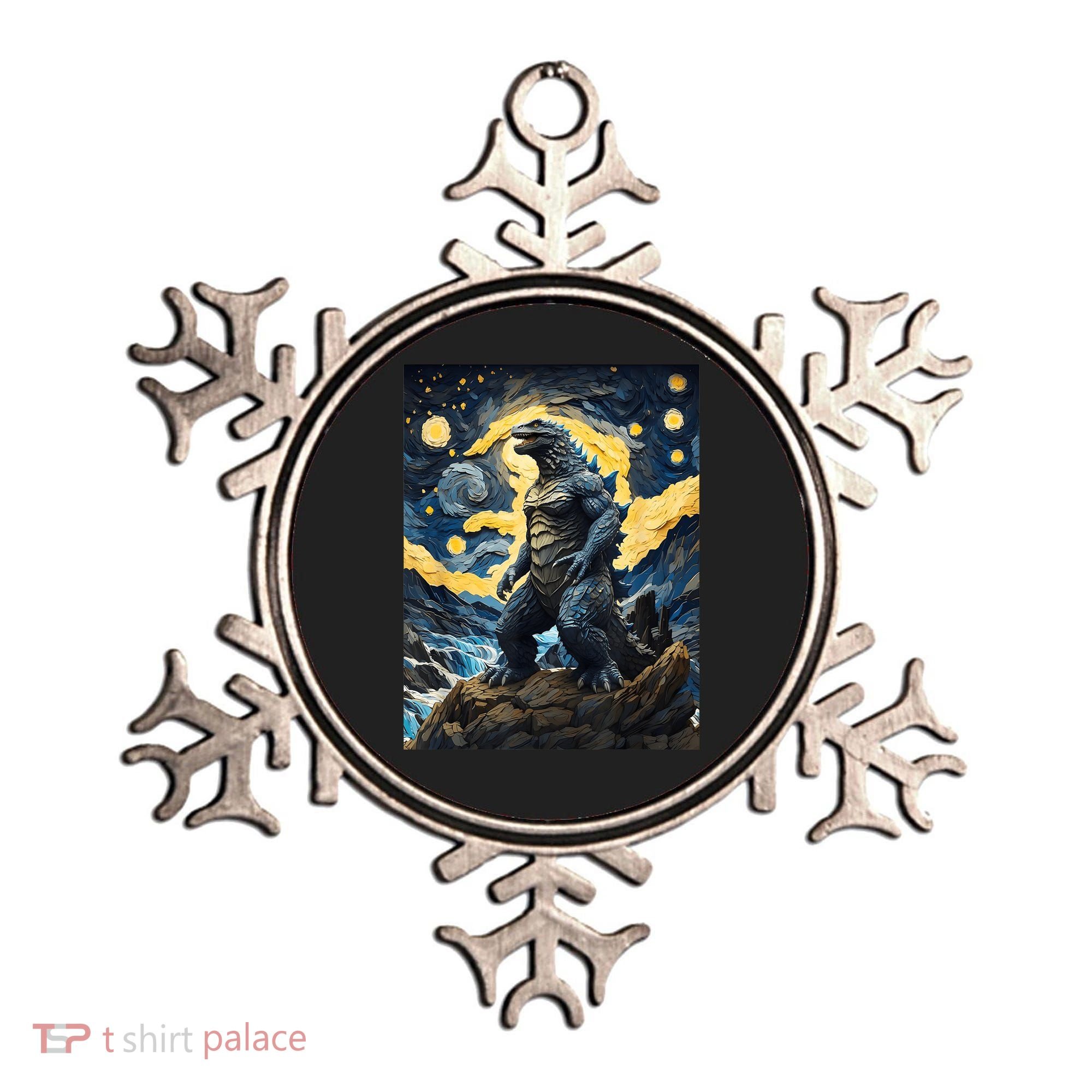Japanese Monster Kaiju In Van Gogh Starry Night Ornament