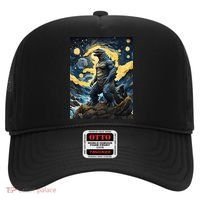 Japanese Monster Kaiju In Van Gogh Starry Night Hat thumb 0