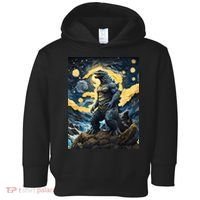 Japanese Monster Kaiju In Van Gogh Starry Night Toddler Hoodie thumb 0