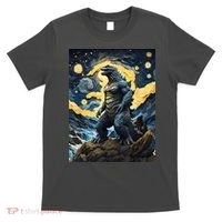 Japanese Monster Kaiju In Van Gogh Starry Night T-Shirt thumb 0
