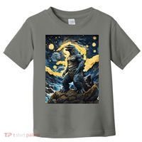 Japanese Monster Kaiju In Van Gogh Starry Night Toddler T-Shirt thumb 0