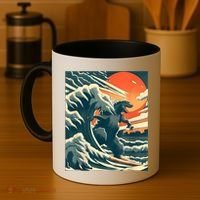 Japanese Monster Kaiju Funny Art Coffee Mug thumb 4