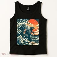Japanese Monster Kaiju Funny Art Tank Top thumb 2