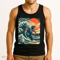 Japanese Monster Kaiju Funny Art Tank Top thumb 3