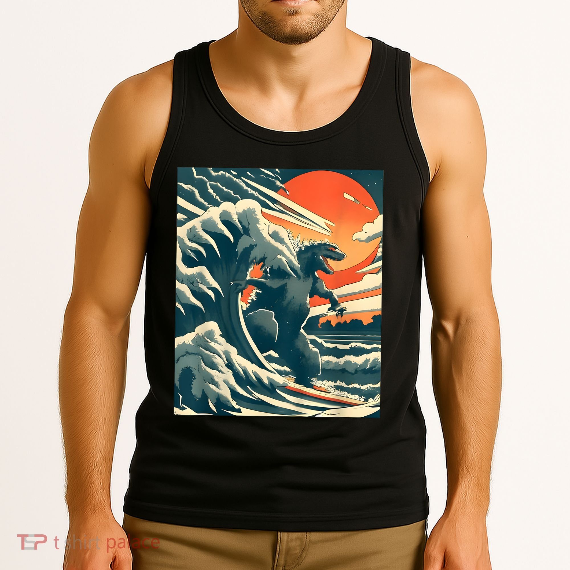 Japanese Monster Kaiju Funny Art Tank Top