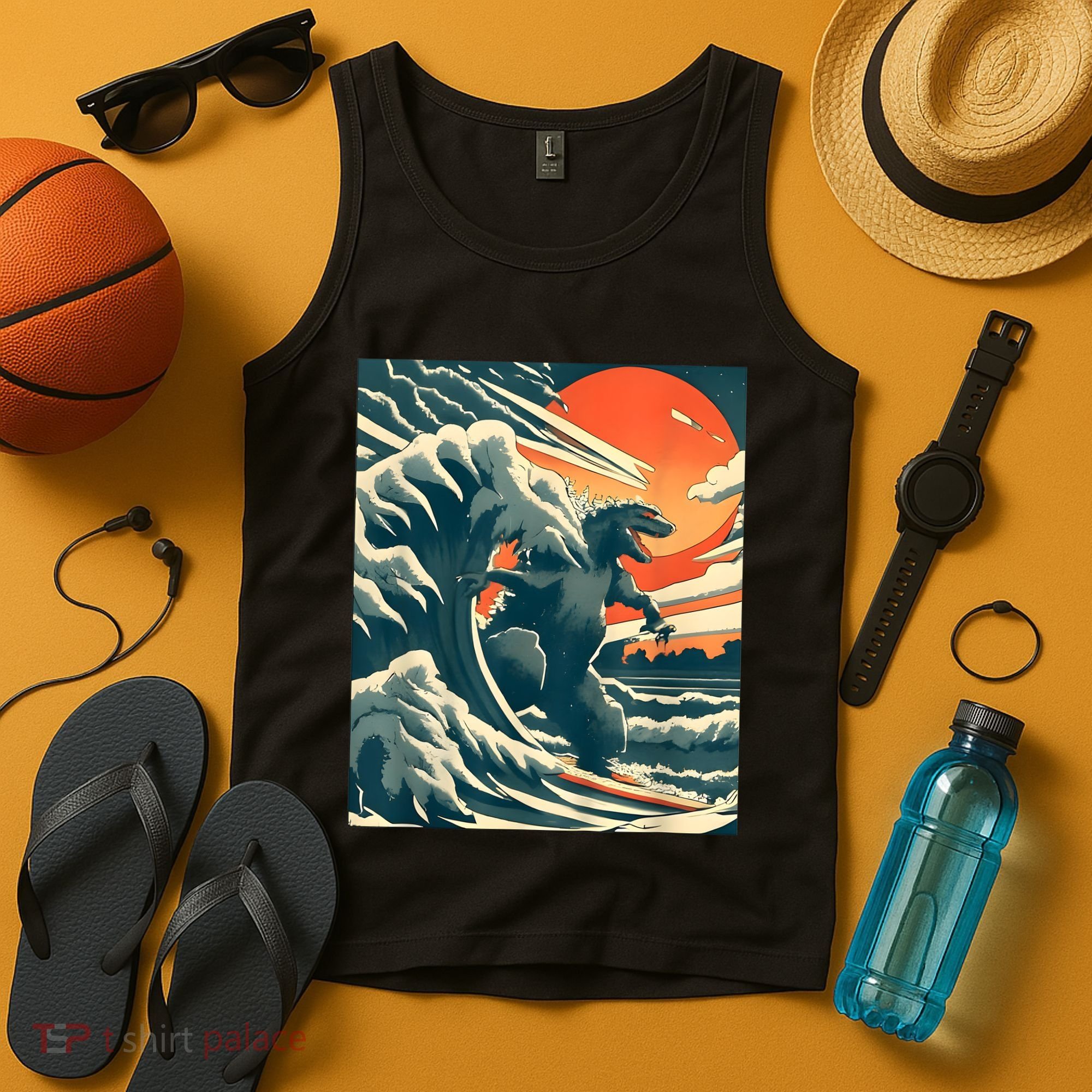 Japanese Monster Kaiju Funny Art Tank Top