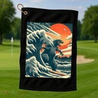 Japanese Monster Kaiju Funny Art Golf Towel thumb 1