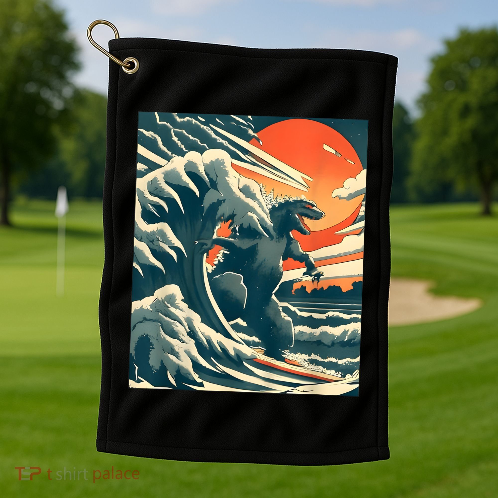 Japanese Monster Kaiju Funny Art Golf Towel