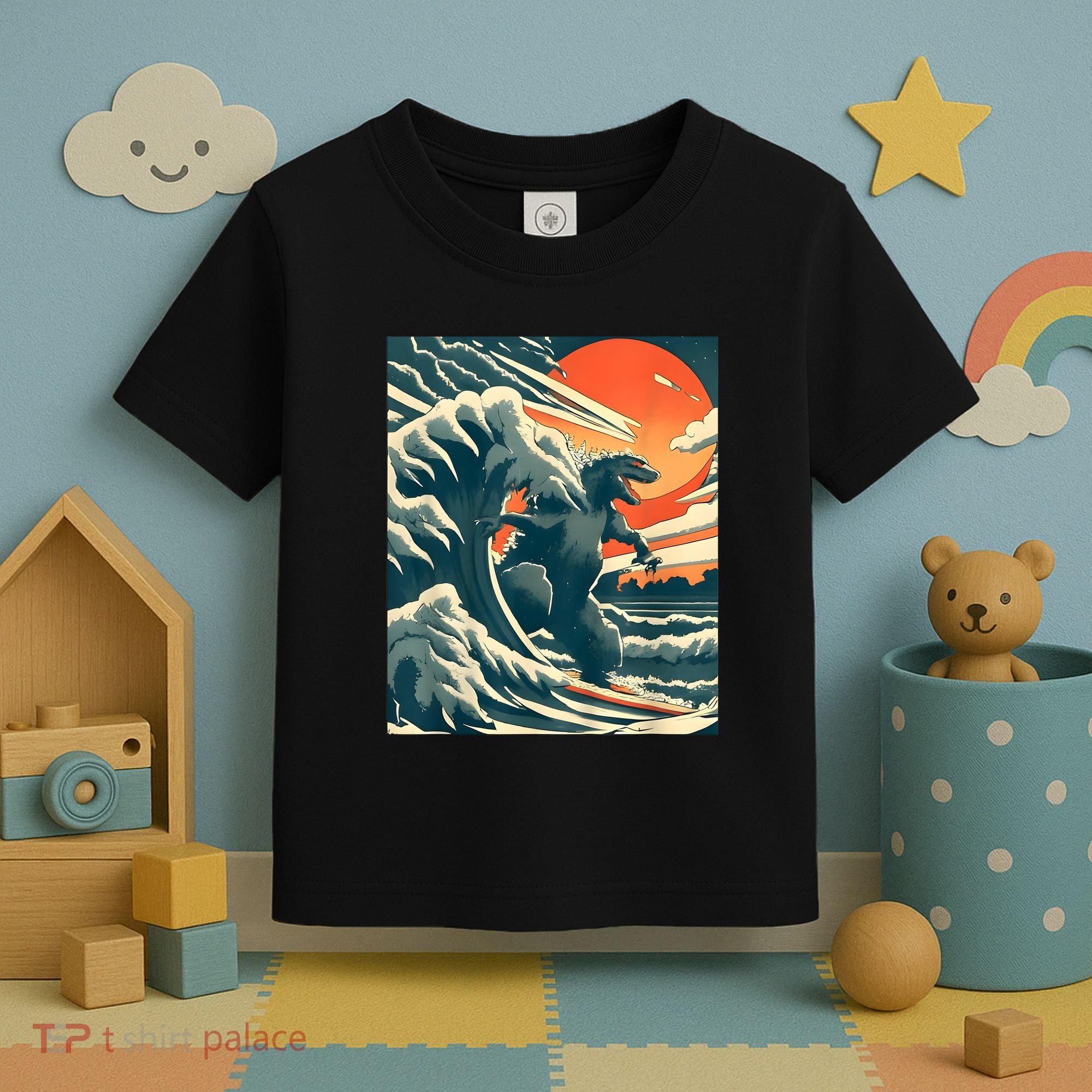 Japanese Monster Kaiju Funny Art Toddler T-Shirt