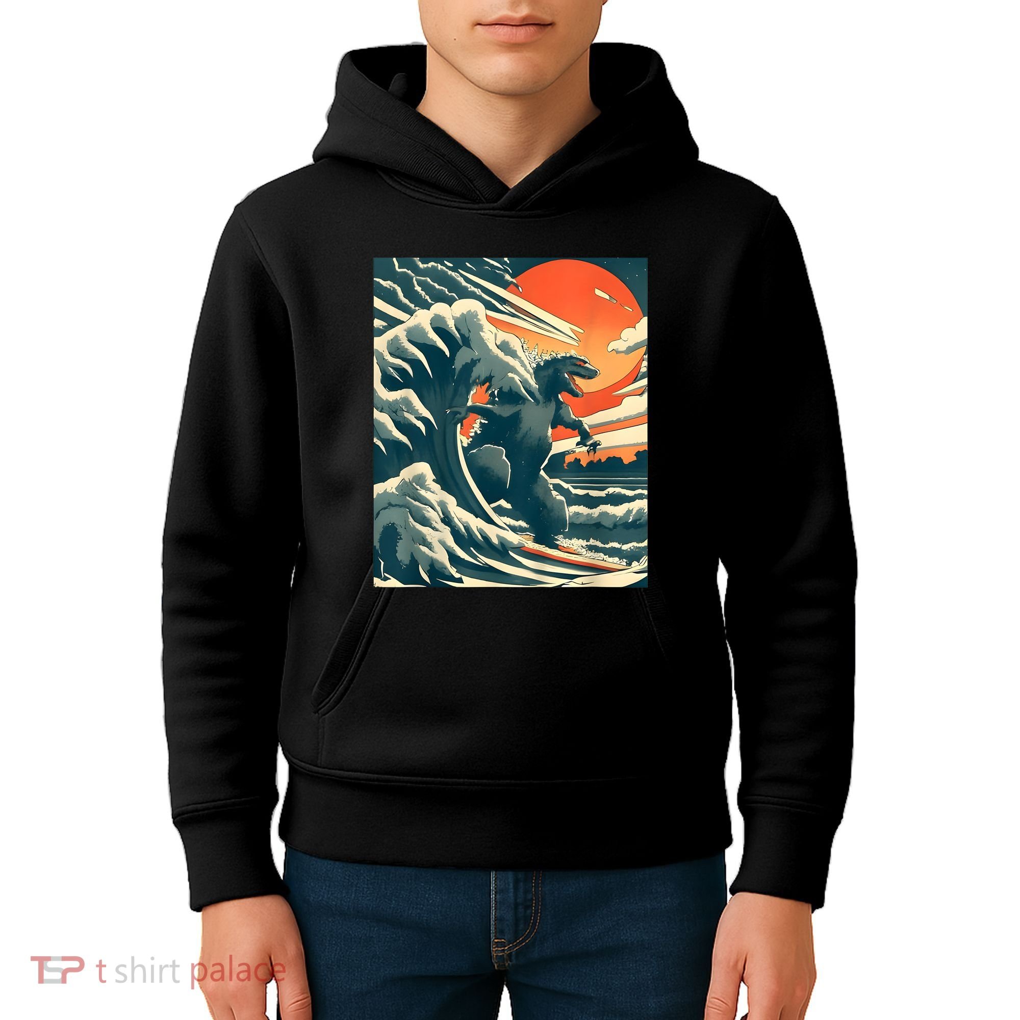 Japanese Monster Kaiju Funny Art Kids Hoodie