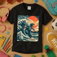 Japanese Monster Kaiju Funny Art Kids T-Shirt thumb 3
