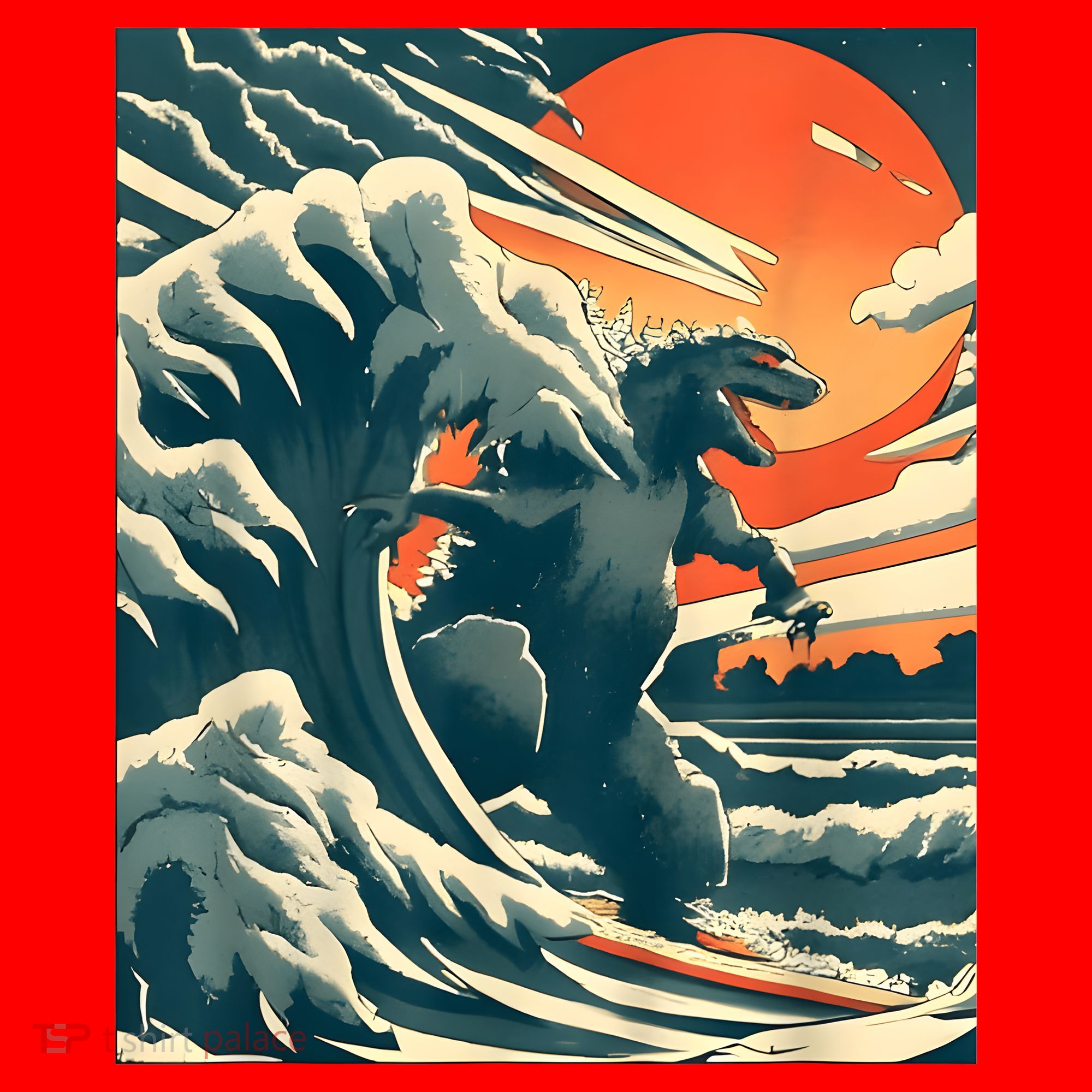 Japanese Monster Kaiju Funny Art Santa Hat