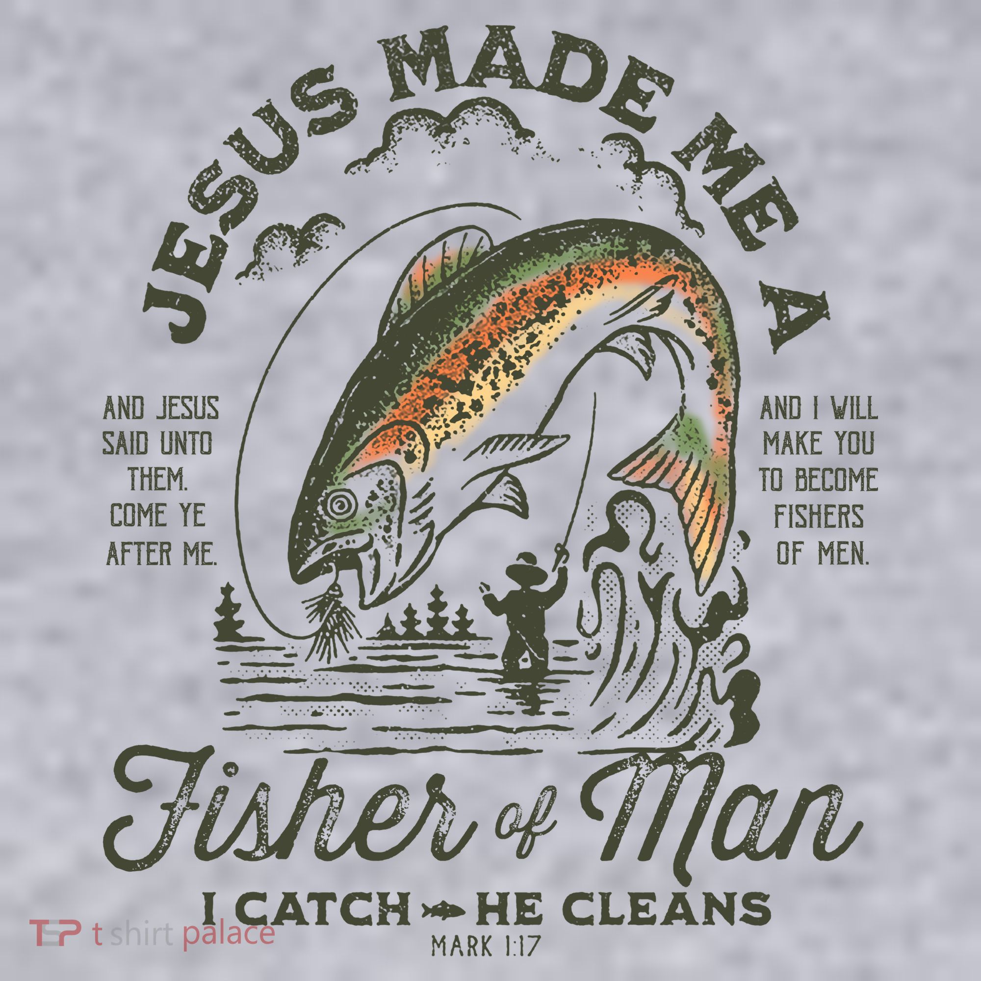 Jesus Made Me A Fisher Of Man I Catch He Cleans Women's Racerback Cropped Tank