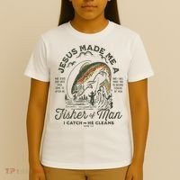 Jesus Made Me A Fisher Of Man I Catch He Cleans T-Shirt thumb 4