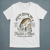 Jesus Made Me A Fisher Of Man I Catch He Cleans T-Shirt thumb 5