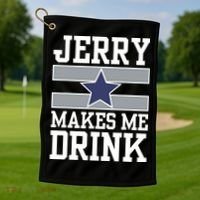 Jerry Makes Me Drink Golf Towel thumb 1