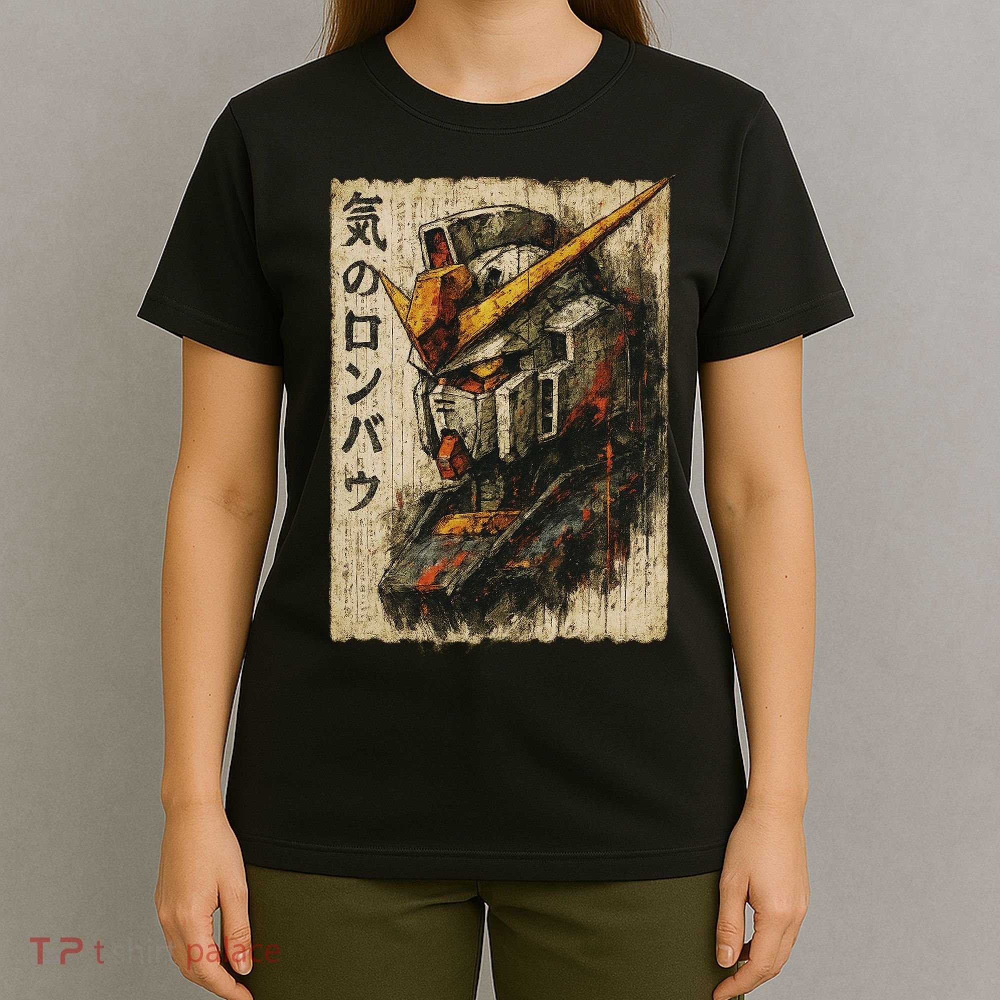 Japanese Mecha Robot Head Vintage Anime Art T-Shirt