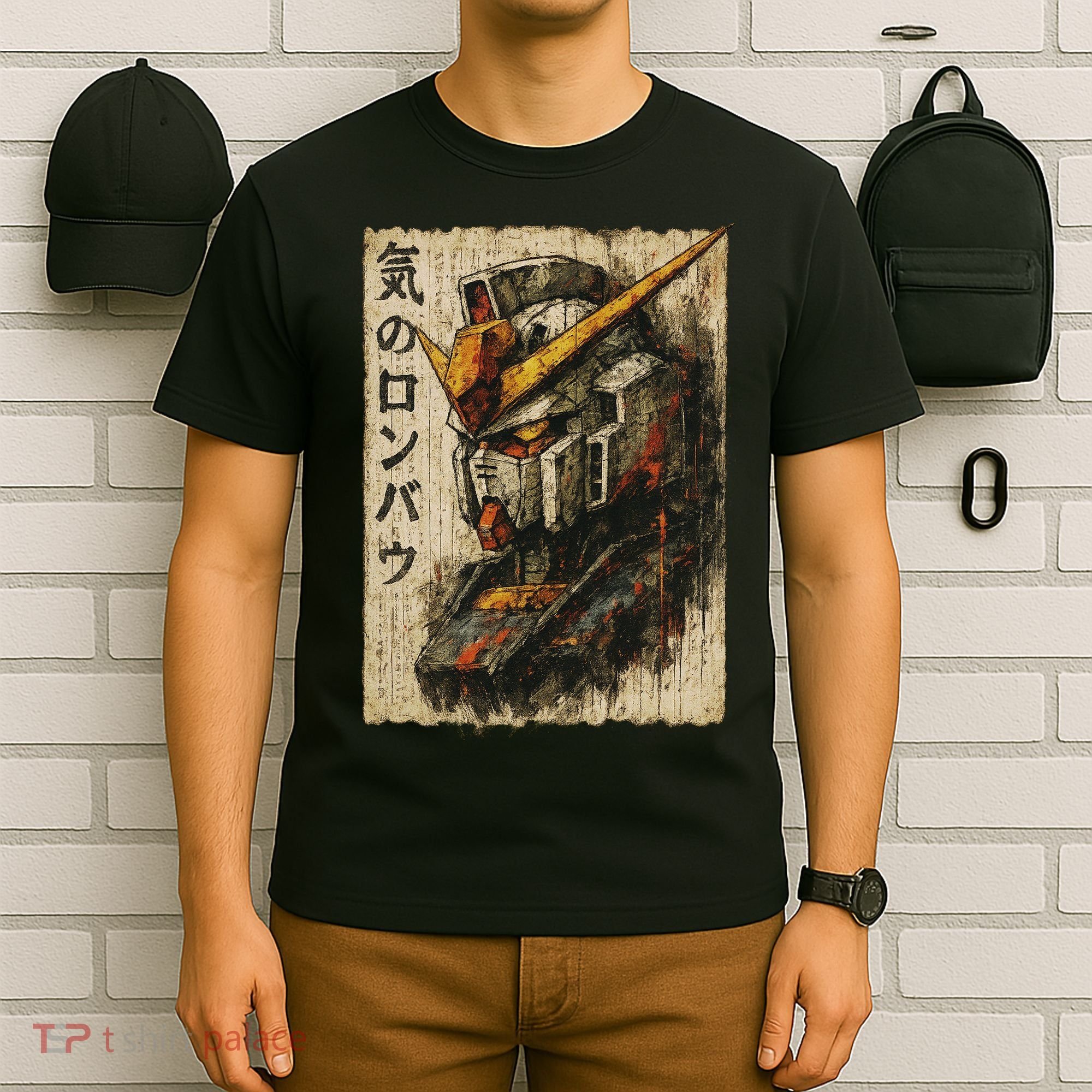 Japanese Mecha Robot Head Vintage Anime Art T-Shirt