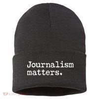 Journalism Matters Support Journalist Freedom Of The Press Meaningful Gift Sustainable Knit Beanie thumb 0