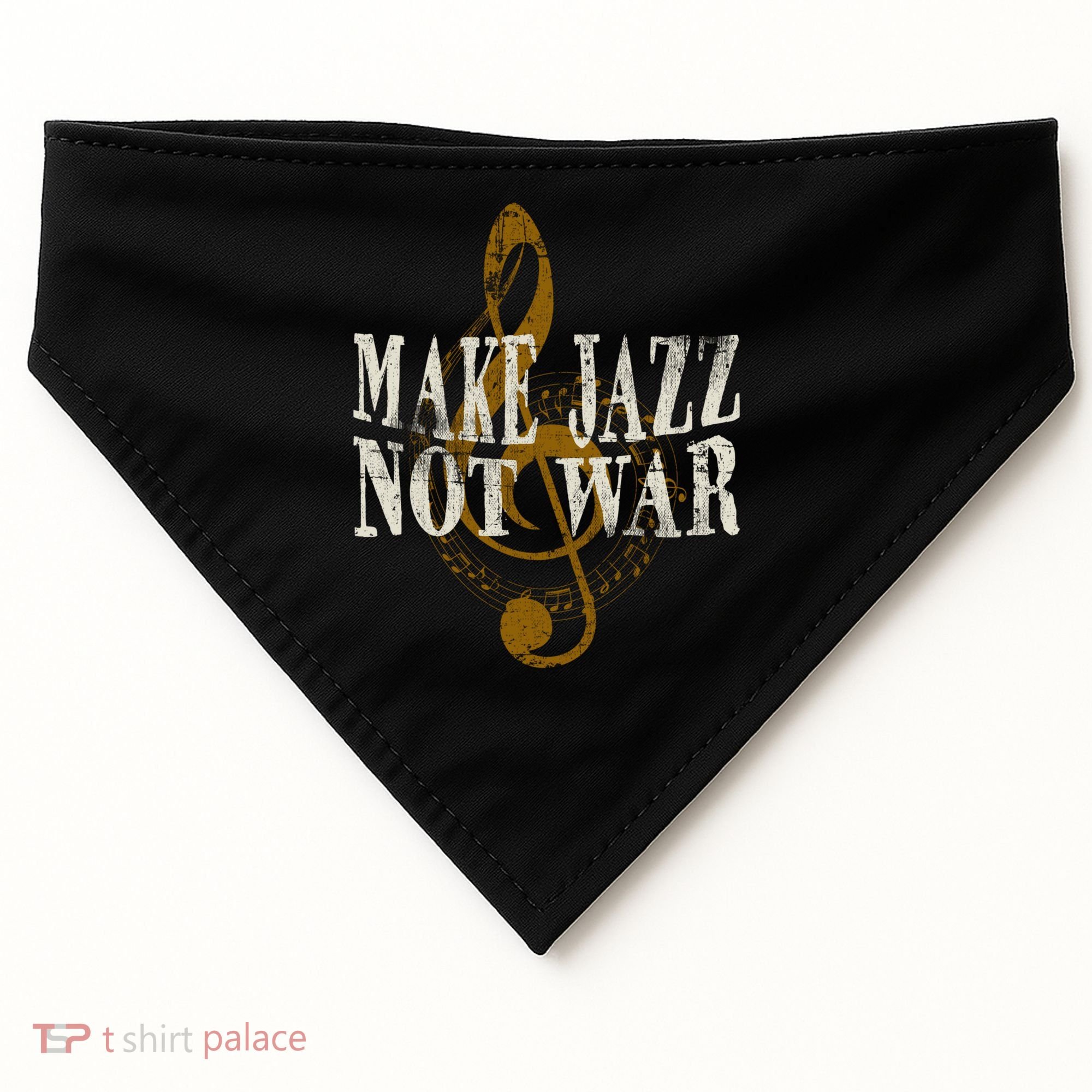 Jazz Music Saxophone Trumpet Gift USA-Made Doggie Bandana