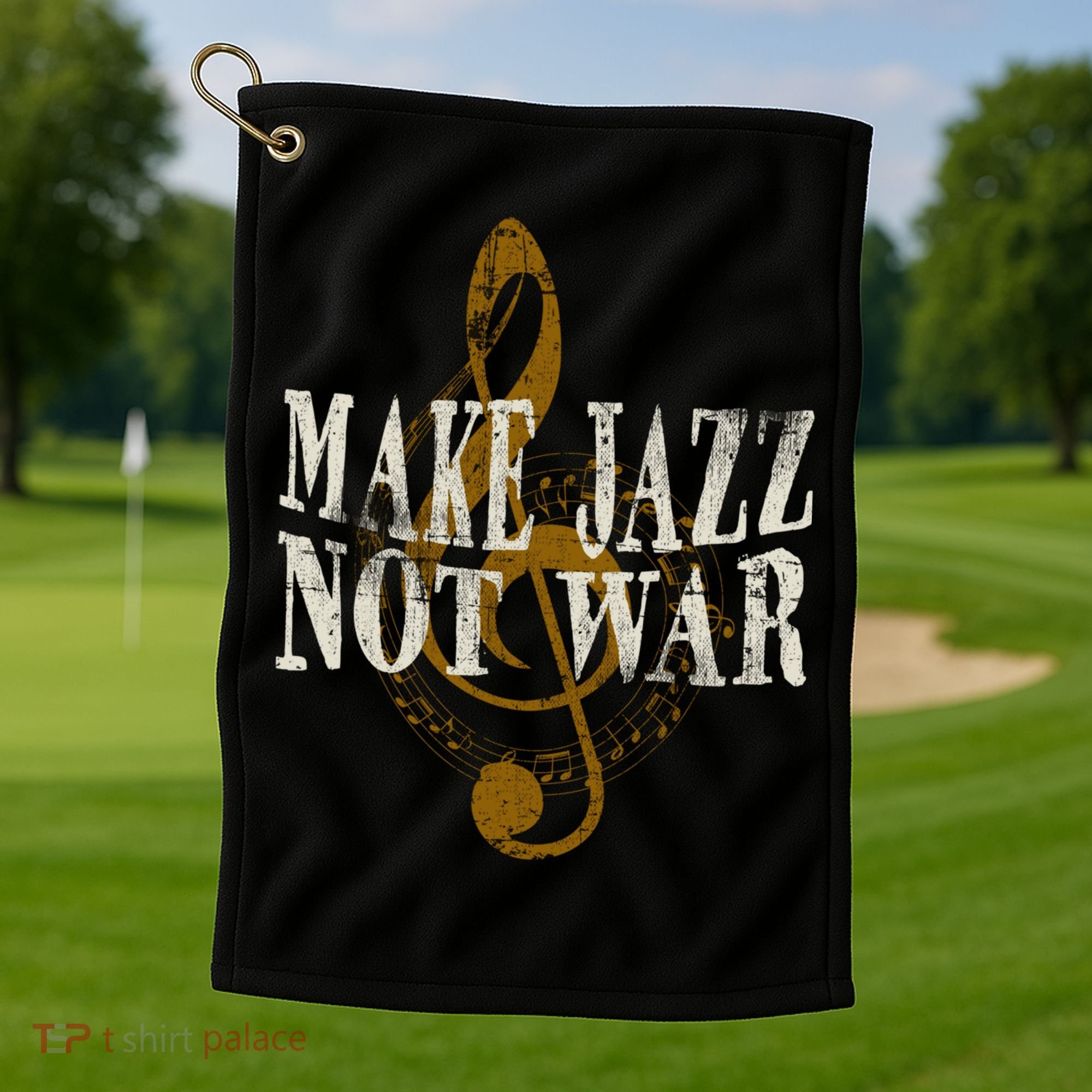 Jazz Music Saxophone Trumpet Gift Golf Towel