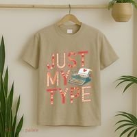 Just My Type Funny Typewriter Book Publisher Author T-Shirt thumb 2