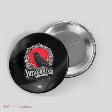 Japanese Mythology Three Legged Crow Yatagarasu Button