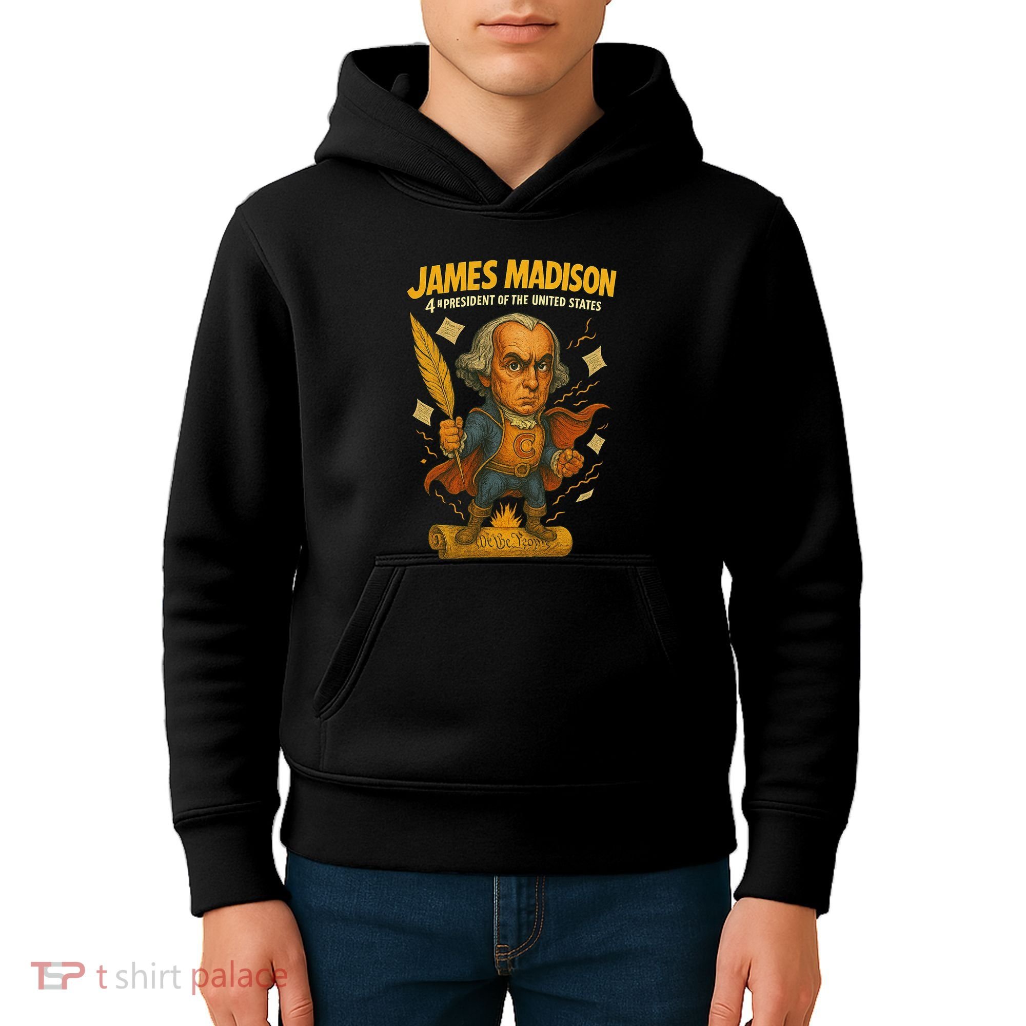 James Madison The Presidential Chronicles 4th President Kids Hoodie