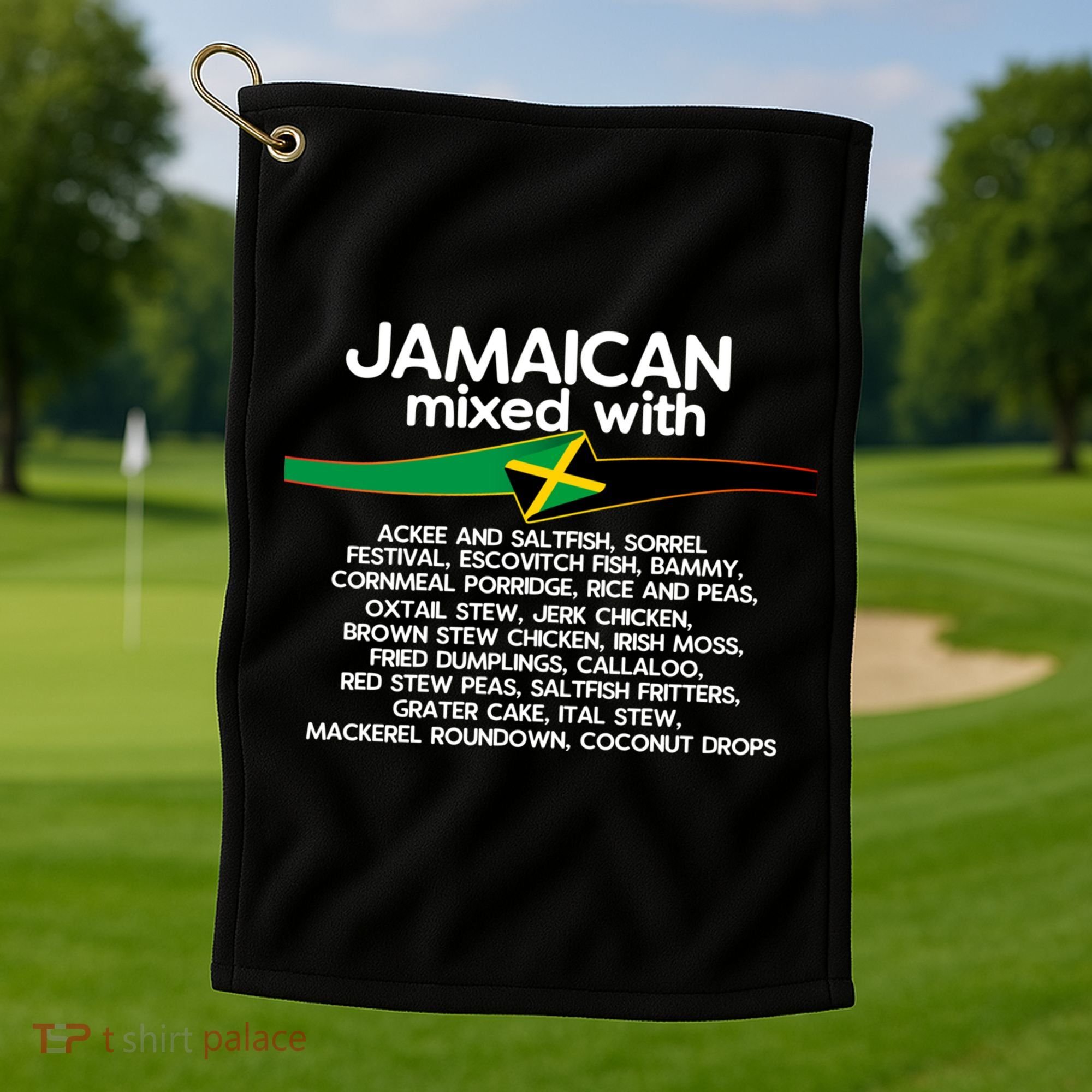 Jamaican Mixed With Jamaica Love And Proud Gift Golf Towel