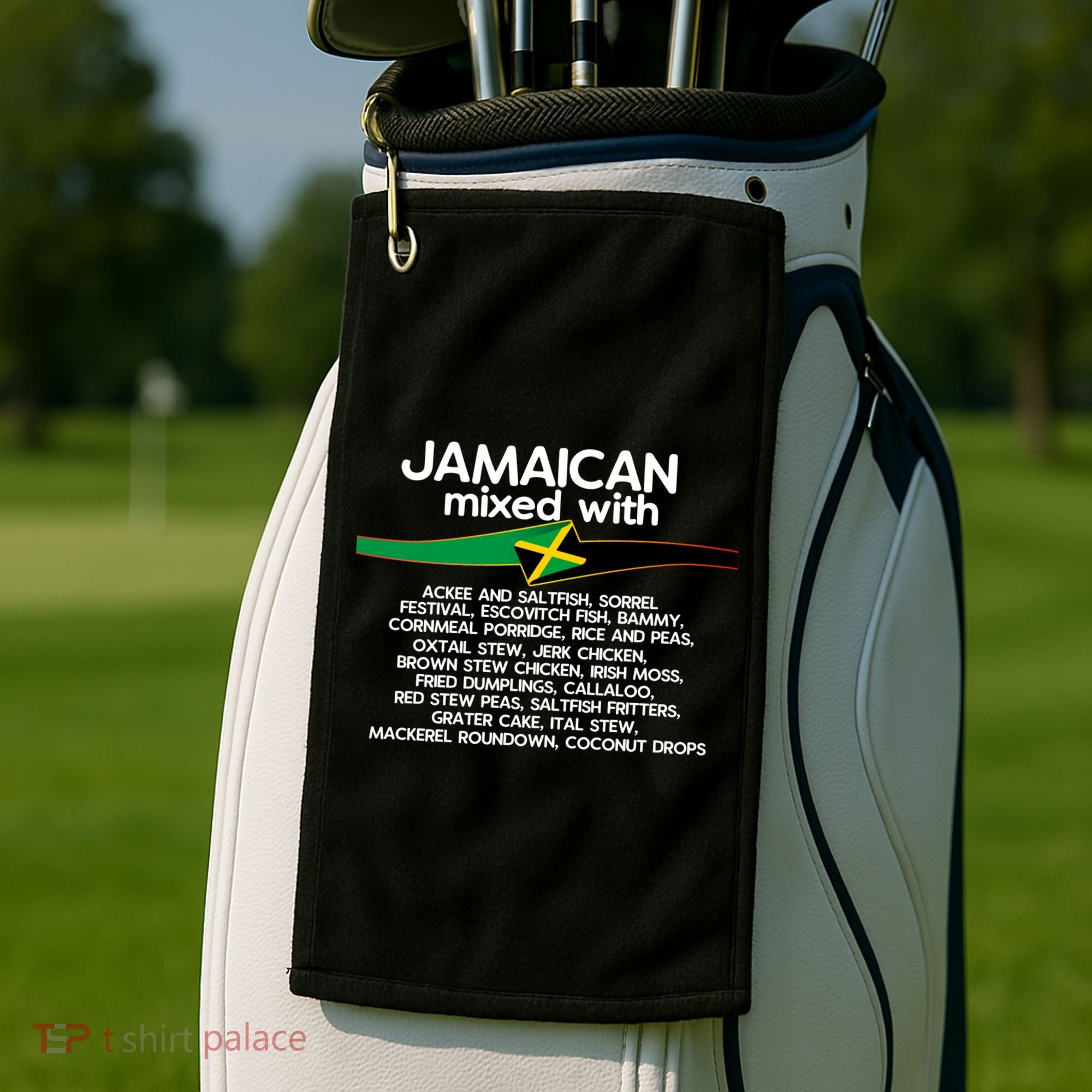 Jamaican Mixed With Jamaica Love And Proud Gift Golf Towel