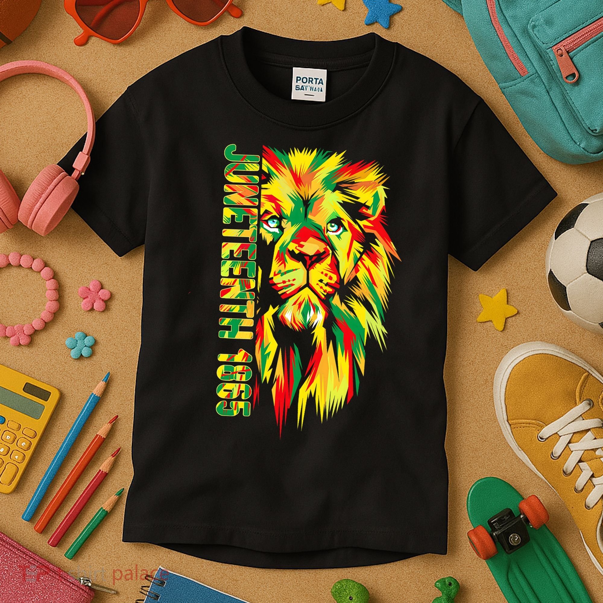 Juneteenth Men Women African American Black Lion 1865 King Kids T-Shirt
